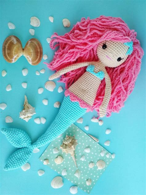 Crocheted Mermaid Doll Unique Mermaid Girl T Knitted Etsy