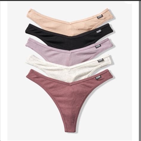 PINK Victoria S Secret Intimates Sleepwear 5 Pack Thongs Pink