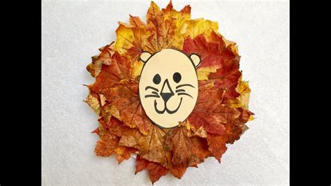 Lion Craft With Fall Leaves Youtube