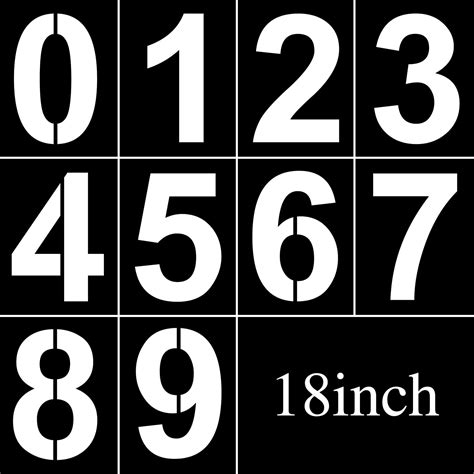 Buy 18 Inch Large Number Stencils Set 0 9 Address Number Stencil