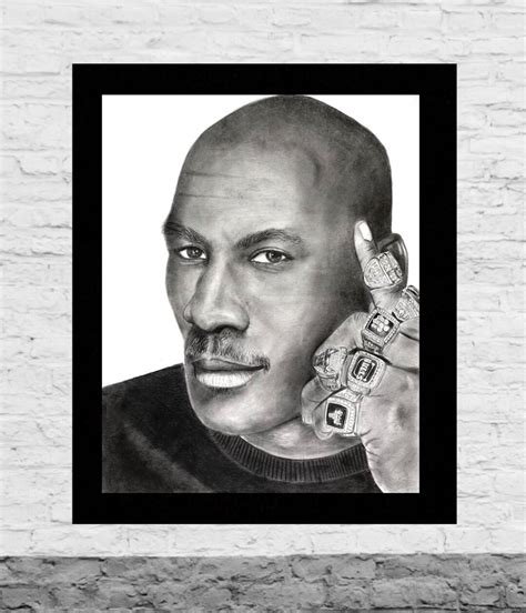Michael Jordan Art Print 11x14 Sketch Nba Etsy