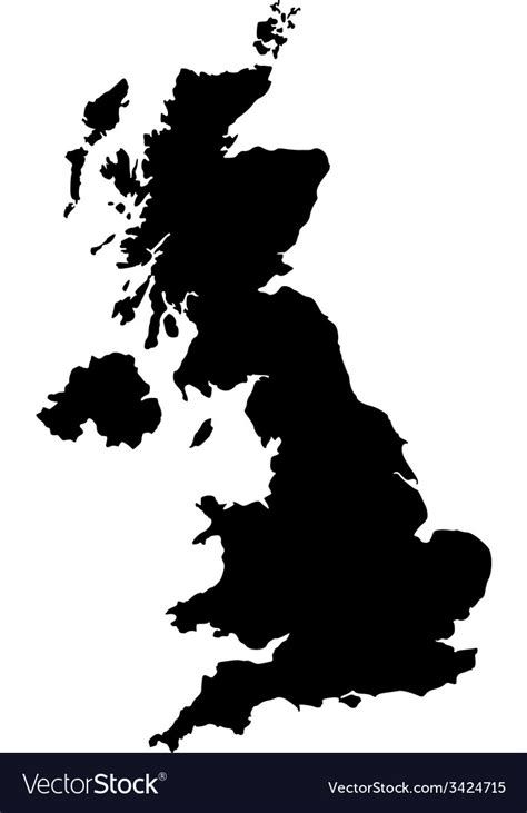 United Kingdom Vector Map Regions Isolated High Res V