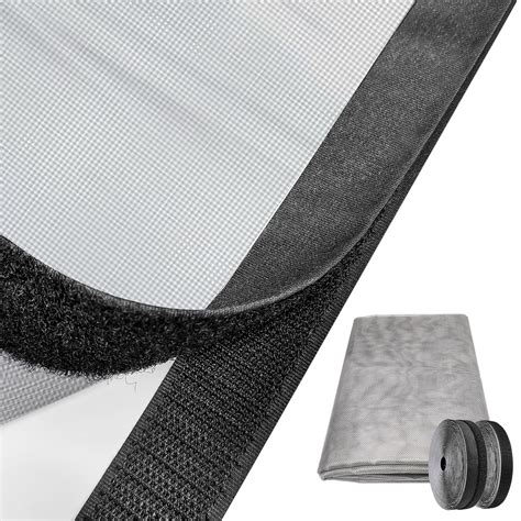 Window Screen With Black Upgraded Hook And Loop Adhesive Edging Frame