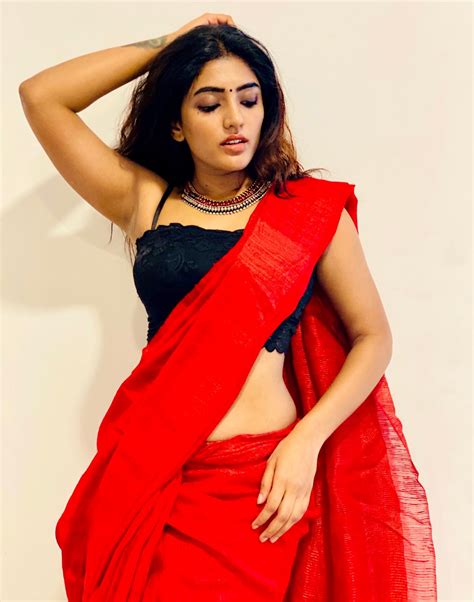 Actress Eesha Rebba Hot Photos In Red Saree Eesha Rebba Instagram