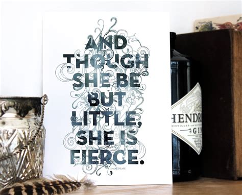 Little But Fierce Print Shakespeare Quote Print A Etsy Typography Prints Quote Prints