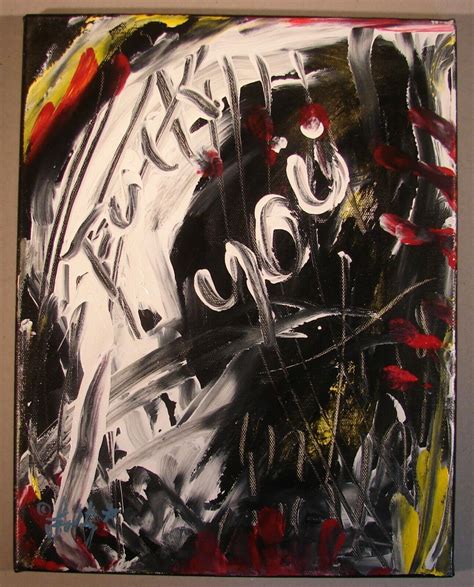 Modernist Abstract Modern Painting Graffiti Expressionist Art F You