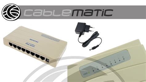 Conmutador Ethernet Lan Switch 10100mbps 8utp Distribuido Por Cablematic ® Youtube
