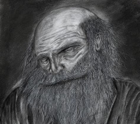 Drawing Of Old Man With Long Beard Stock Illustration Illustration Of