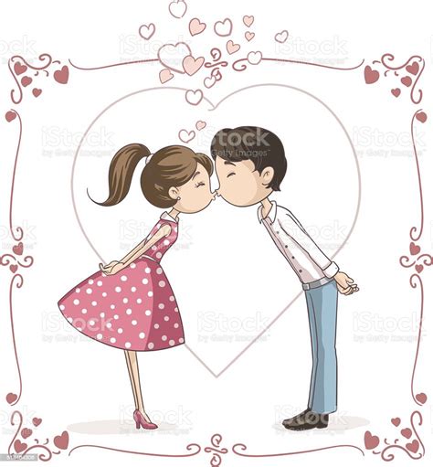 Couple Kissing Vector Cartoon Stock Vector Art 514464306 Istock