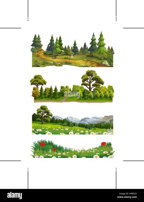 Nature Landscape Vector Set Stock Vector Image And Art Alamy
