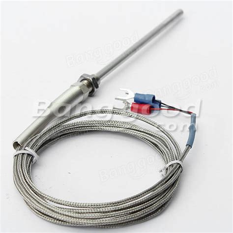 Rtd Pt100 Temperature Sensor 2m Cable Stainless Probe 50mm 3 Wires 50
