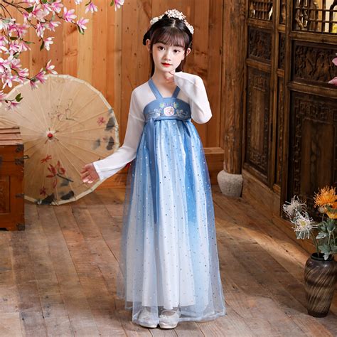 Ancient Chinese Traditional Costume Hanfu Children Summer New Cute