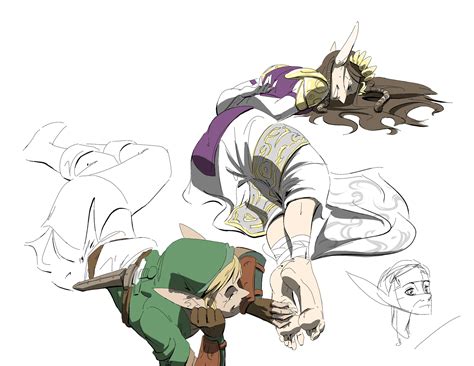 Link Tickles Zelda Coloring Process By Pawfeather On