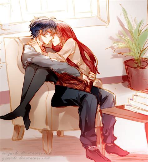 Anime Art Anime Couple Romantic Love Sweet Cuddle