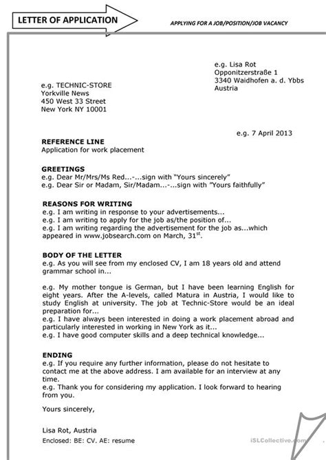Here is an example how the task may look like letter of application - English ESL Worksheets for ...