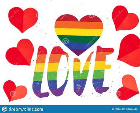 Valentines Day Background Lgbt Love Hearts Romance Abstract Stock