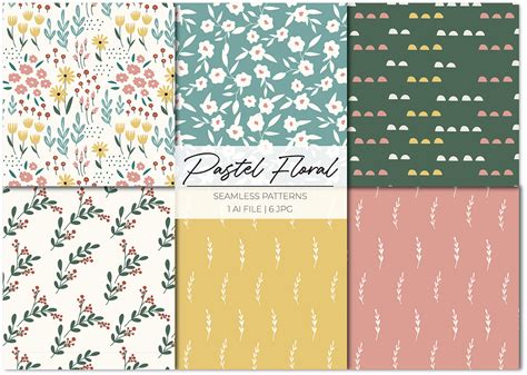 Pastel Floral Seamless Patterns Free Design Resources