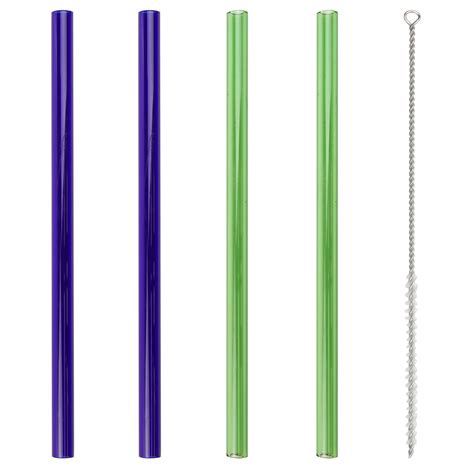 chefline reusable glass drinking straws 10in x 12mm straight multi color 4 pack ebay