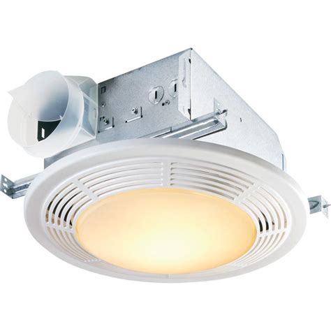 Nutone Decorative White 100 Cfm Ceiling Exhaust Bath Fan With Light