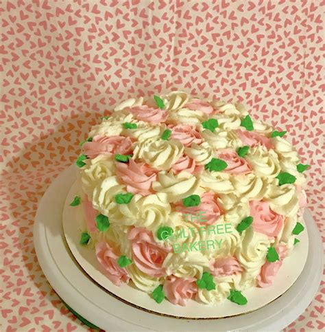 Pink And White Flower Rosettes Cake Rosette Cake Cake How To Make Cake