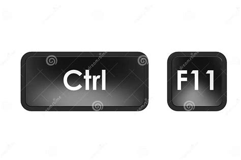 Keyboard Shortcut With Control And F11 Button Stock Illustration