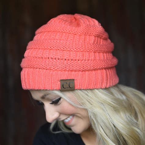 Neon Coral Beanie The Pulse Boutique