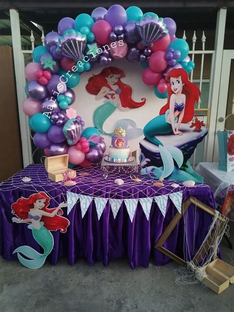 Decoración De La Sirenita Ariel 🌊 Decoracion De Sirenita Ariel Fiesta De Cumpleaños De Ariel