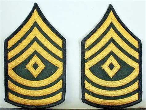 Us Army First Sergeant 1sg Large Rank Insignia Pair Patch Dress Greens