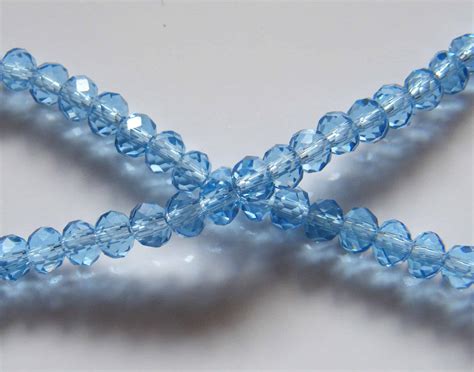 Pcs X Mm Faceted Crystal Rondelles Pale Blue Beadsforewe