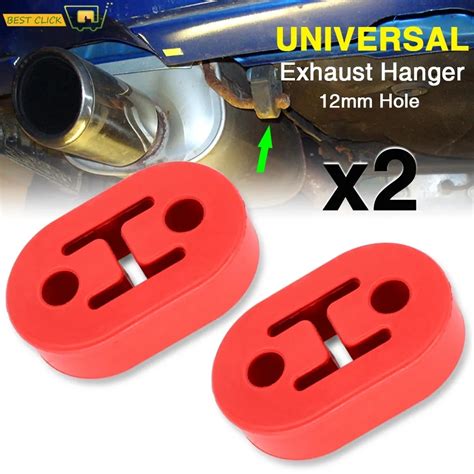 2pcs Universal Car Heavy Duty Rubber Exhaust Muffler Tail Pipe Mounting