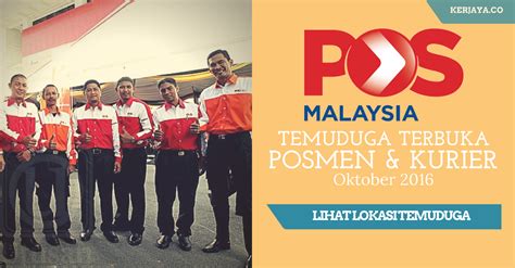 Kami akan email maklumat terkini kerjaya terus ke email anda. Temuduga Posmen & Kurier Pos Malaysia