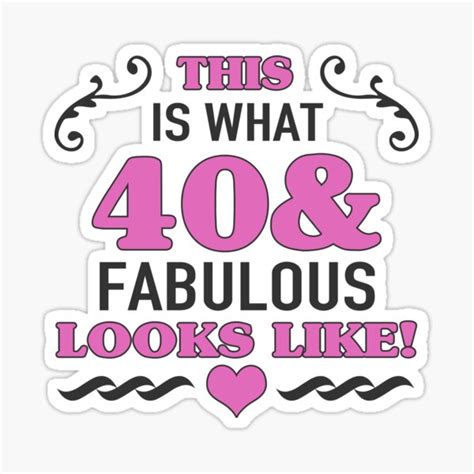 40th Birthday Fabulous Sticker For Sale By Thepixelgarden Redbubble