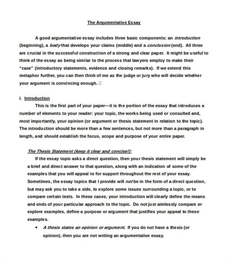 8 Argumentative Essay Examples Free And Premium Templates