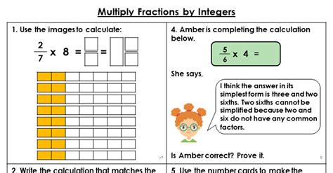 Year 6 Multiply Fractions By Integers Lesson Classroom Secrets