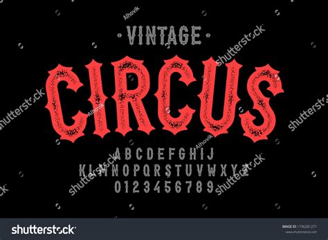 Vintage Style Circus Font Alphabet Letters And Royalty Free Stock