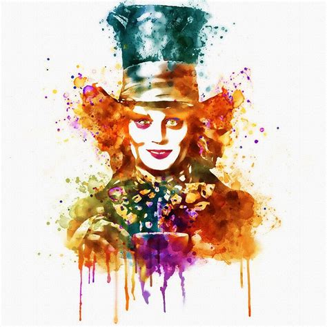 The Mad Hatter Watercolor By Marian Voicu Alice In Wonderland Drawings Mad Hatter Drawing