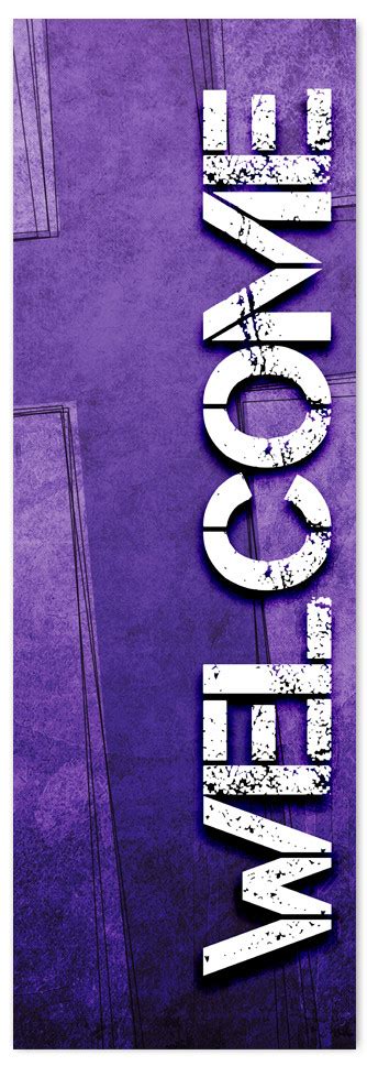 Wc051 Welcome Grunge Purple Church Banners Com