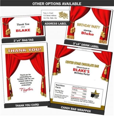 Theatre Acting Ticket Invitation Printable With Printed Option Girl