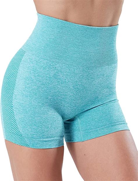 Womens Gym Shortsseamless High Waist Spandex Shorts Tummy Control Wf Shopping