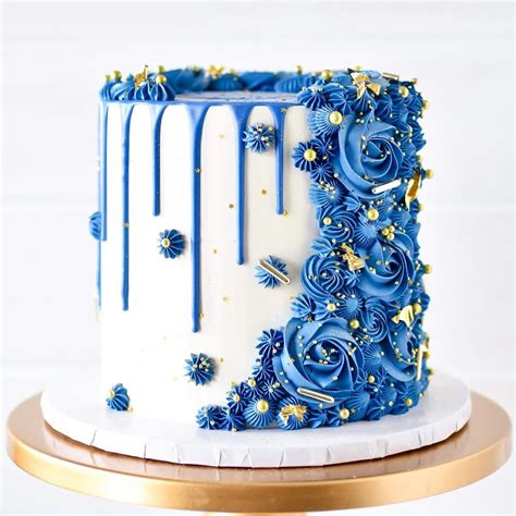 Blue And White Birthday Cake Designs Martinvanburenfunfacts