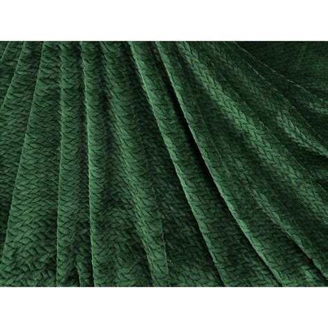 Pavilia Soft Flannel Fleece Blanket Throw Twin Dark Emerald Green