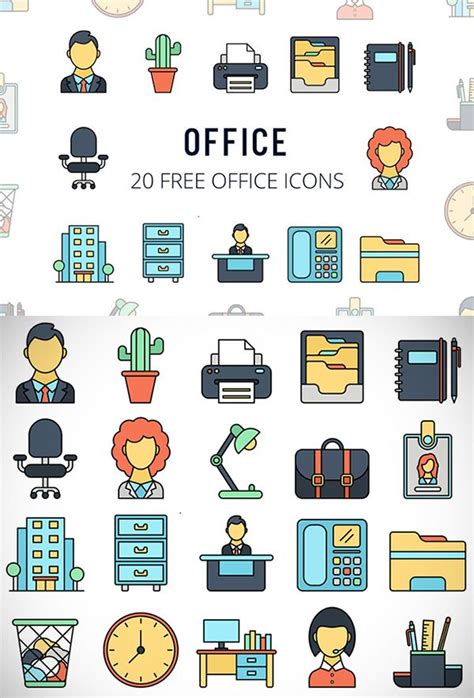 Free Download 20 Useful Office Icons Vector Freebies Office Icon