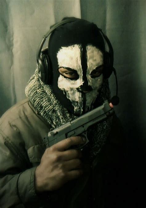 Diy Call Of Duty Ghost Mask Made From The Sleeve Of A Black Tshirt