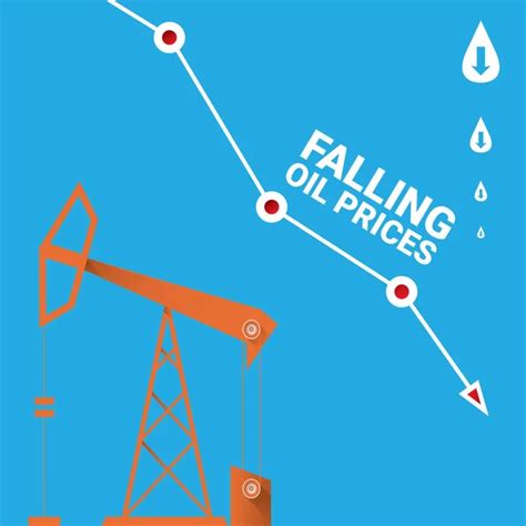 Oil Price Falling Down Graph Illustration Vector Stock Vector Image By