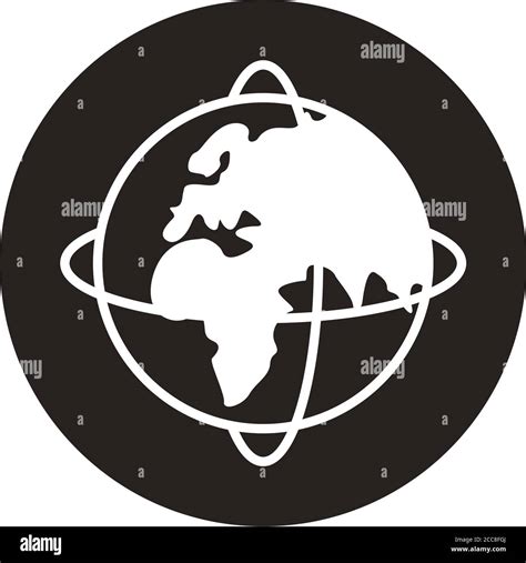 World Planet Earth With Old Continent Style Block Icon Vector