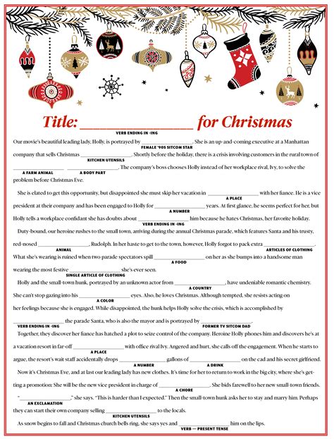 Create Your Own Holiday Movie Mad Libs Game Miami Herald