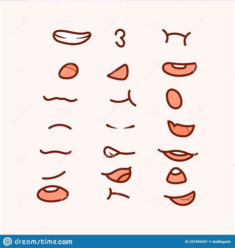 Premium Vector L Set Expression Mouth Vector Anime Manga Cute Stock Vector Illustration Of