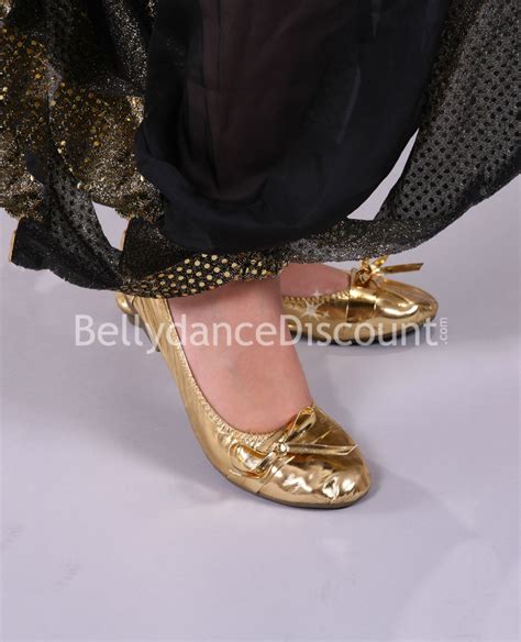 Gold Oriental Dance Ballet Shoes 1590