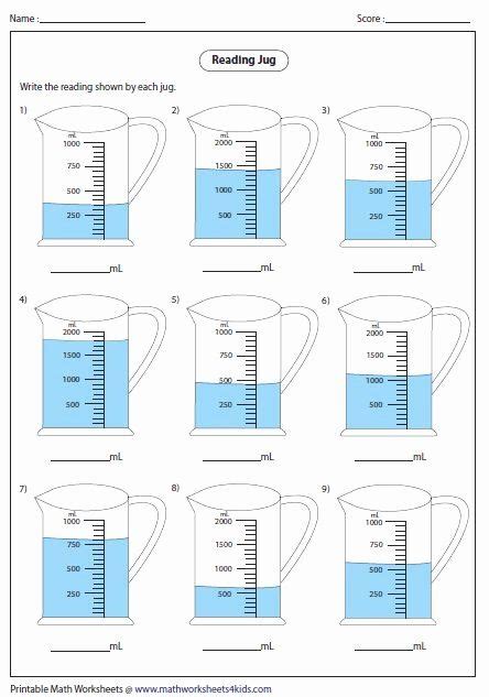 50 Measuring Liquid Volume Worksheet In 2020 Capacity Worksheets