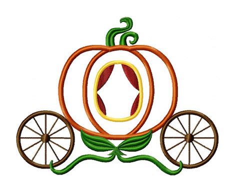 Pumpkin Applique Design Pumpkin Carriage Embroidery Design Etsy